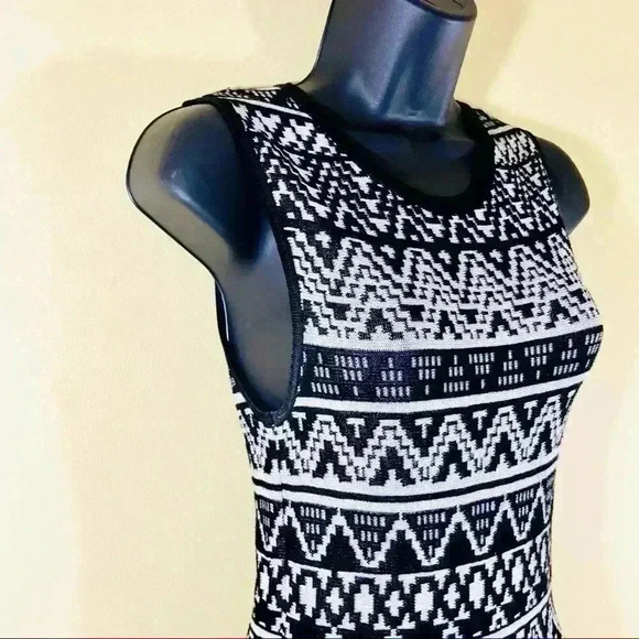 Altar’d State Rayon Black/white Sleeveless Knit A-Line Mini Dress Size S - Picture 5 of 16